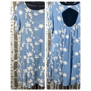 Altar'd State Floral Embroidered Gauze Cut Out Back Dress L